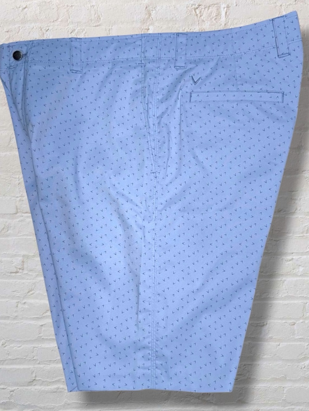 Callaway Swing Tech Golf Shorts 36 Light Blue Micro Print Stretch Performance